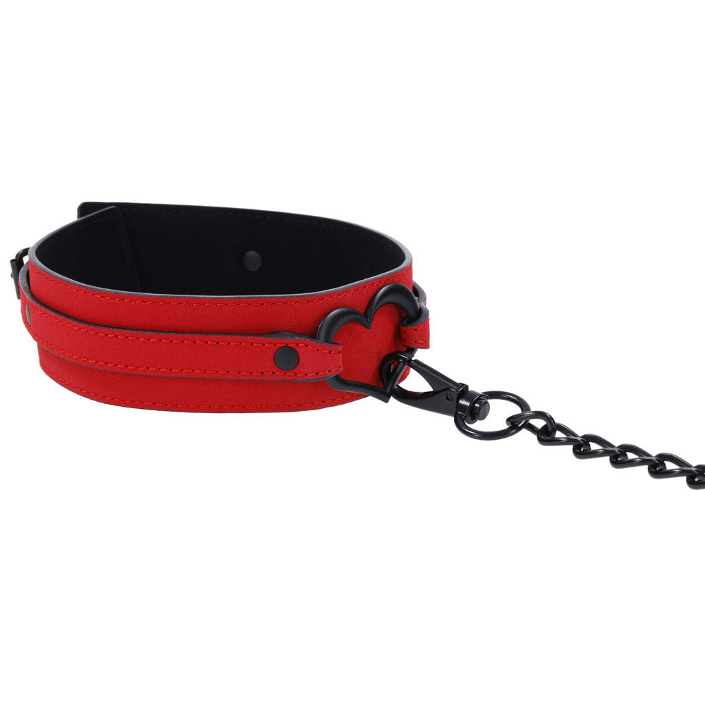 Sex & Mischief Amor Collar and Leash - Red Restraint - Hush Store Sydney 