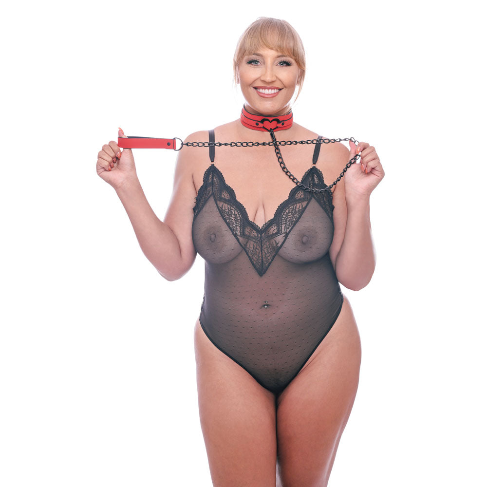 Sex & Mischief Amor Collar and Leash - Red Restraint - Hush Store Sydney 