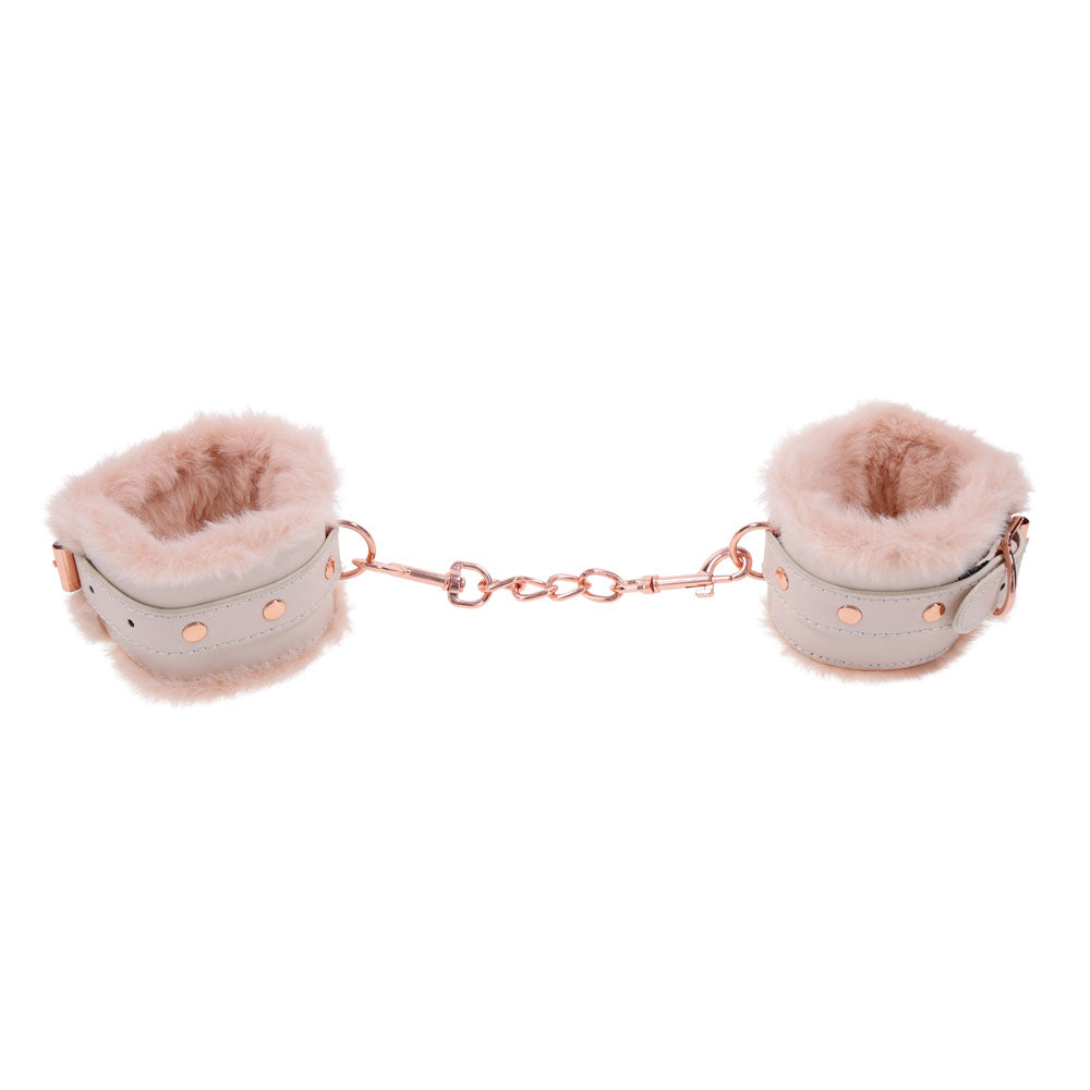 Sex & Mischief Peaches n CreaMe Fur Handcuffs - Peach Restraints - Hush Store Sydney 