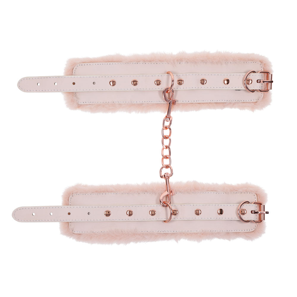 Sex & Mischief Peaches n CreaMe Fur Handcuffs - Peach Restraints - Hush Store Sydney 