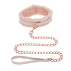 Sex & Mischief Peaches n CreaMe Fur Collar & Leash - Peach Restraint - Hush Store Sydney 
