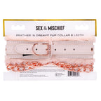 Sex & Mischief Peaches n CreaMe Fur Collar & Leash - Peach Restraint - Hush Store Sydney 