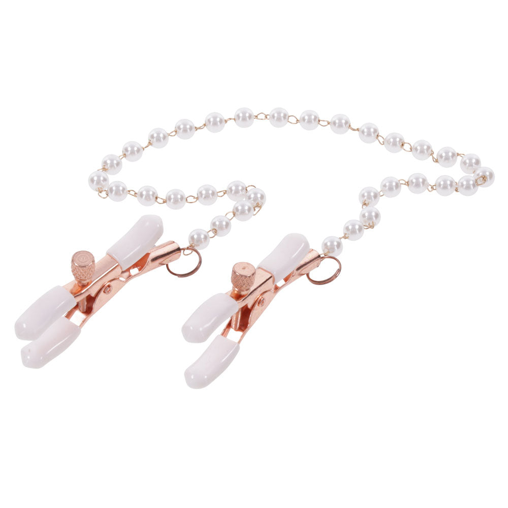 Sex & Mischief Peaches n CreaMe Pearl Nipple Clamps - Peach Nipple Restraints - Hush Store Sydney 