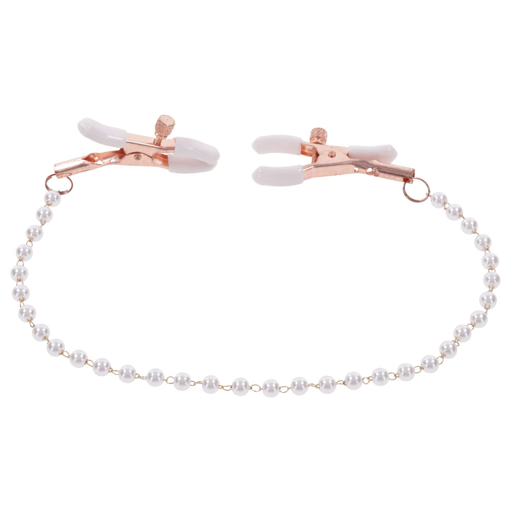 Sex & Mischief Peaches n CreaMe Pearl Nipple Clamps - Peach Nipple Restraints - Hush Store Sydney 