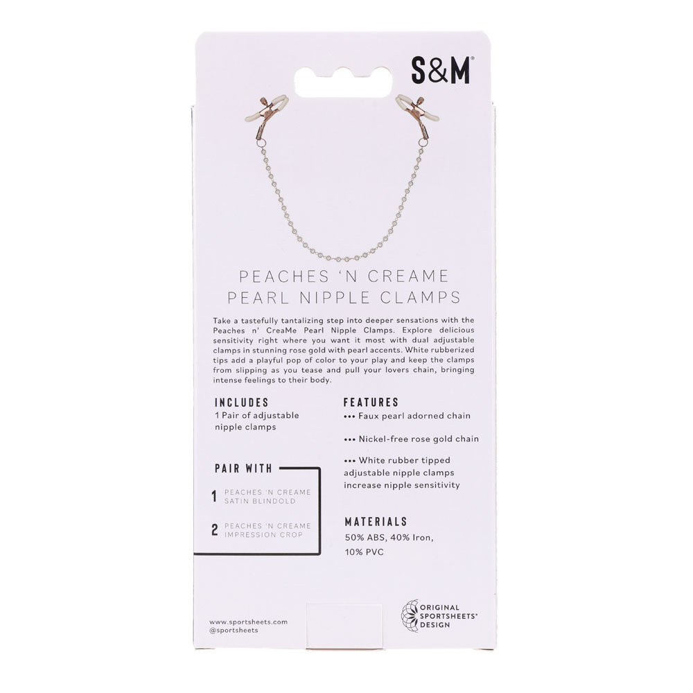 Sex & Mischief Peaches n CreaMe Pearl Nipple Clamps - Peach Nipple Restraints - Hush Store Sydney 