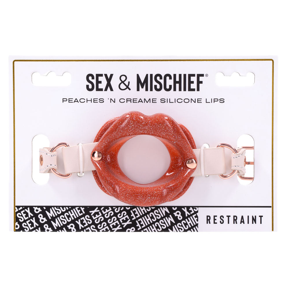 Sex & Mischief Peaches n CreaMe Silicone Lips - Peach Mouth Restraint - Hush Store Sydney 