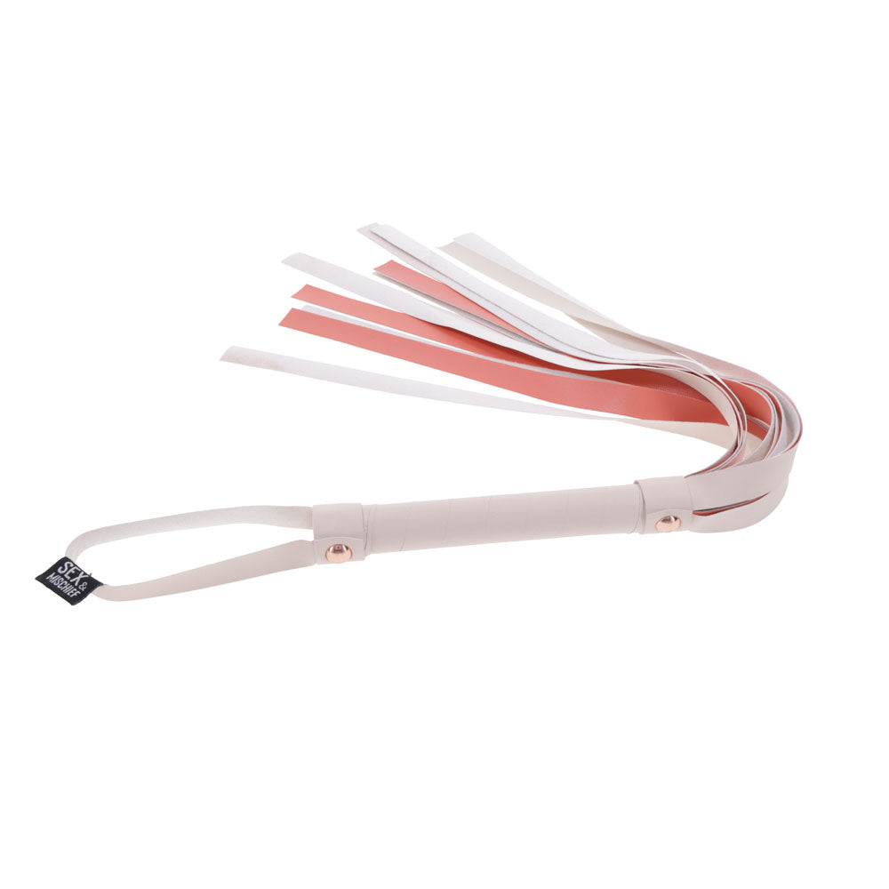 Sex & Mischief Peaches n CreaMe Stripe Flogger - Peach 80 cm Flogger Whip - Hush Store Sydney 