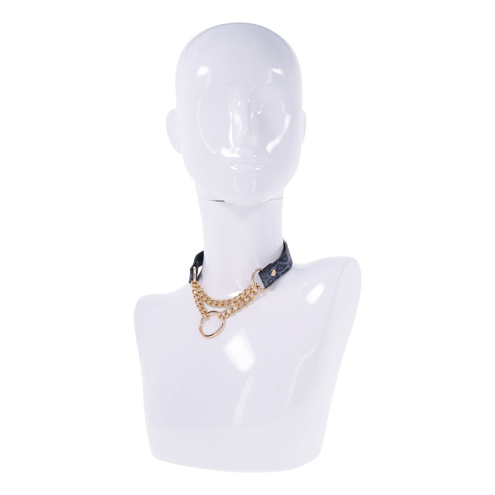 Sex & Mischief Cougar Day Collar - Navy Blue/Gold Collar - Hush Store Sydney 