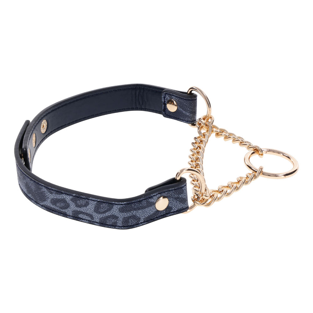 Sex & Mischief Cougar Day Collar - Navy Blue/Gold Collar - Hush Store Sydney 