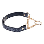 Sex & Mischief Cougar Day Collar - Navy Blue/Gold Collar - Hush Store Sydney 
