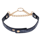 Sex & Mischief Cougar Day Collar - Navy Blue/Gold Collar - Hush Store Sydney 