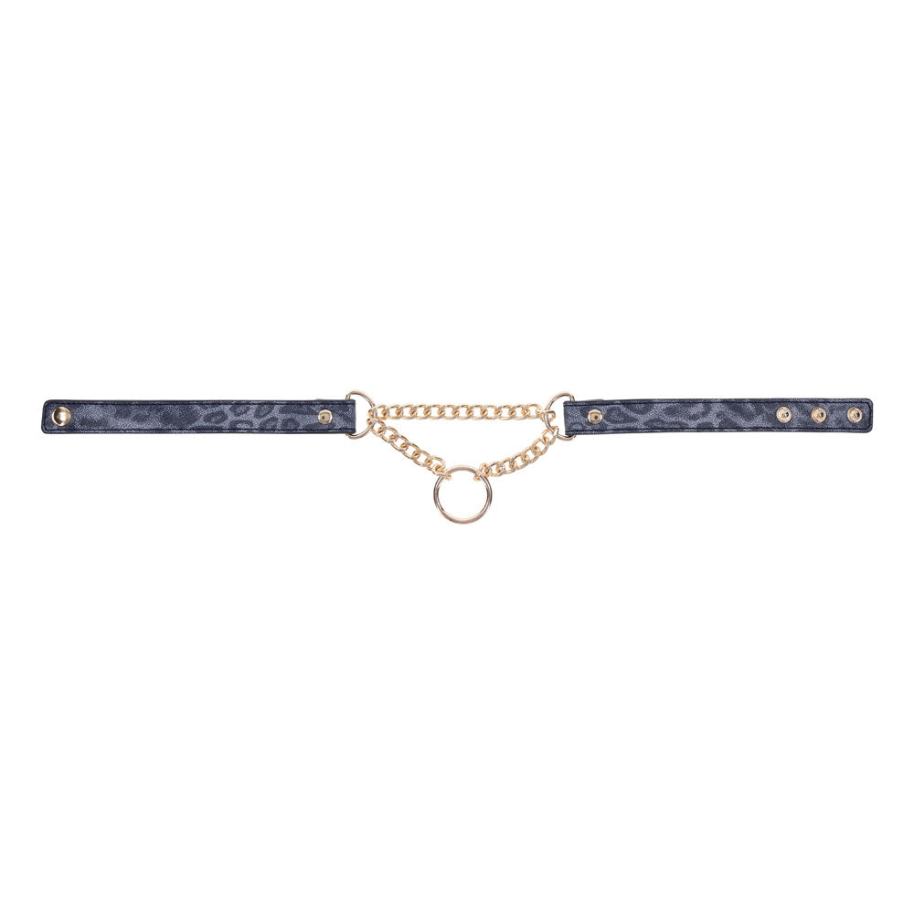 Sex & Mischief Cougar Day Collar - Navy Blue/Gold Collar - Hush Store Sydney 