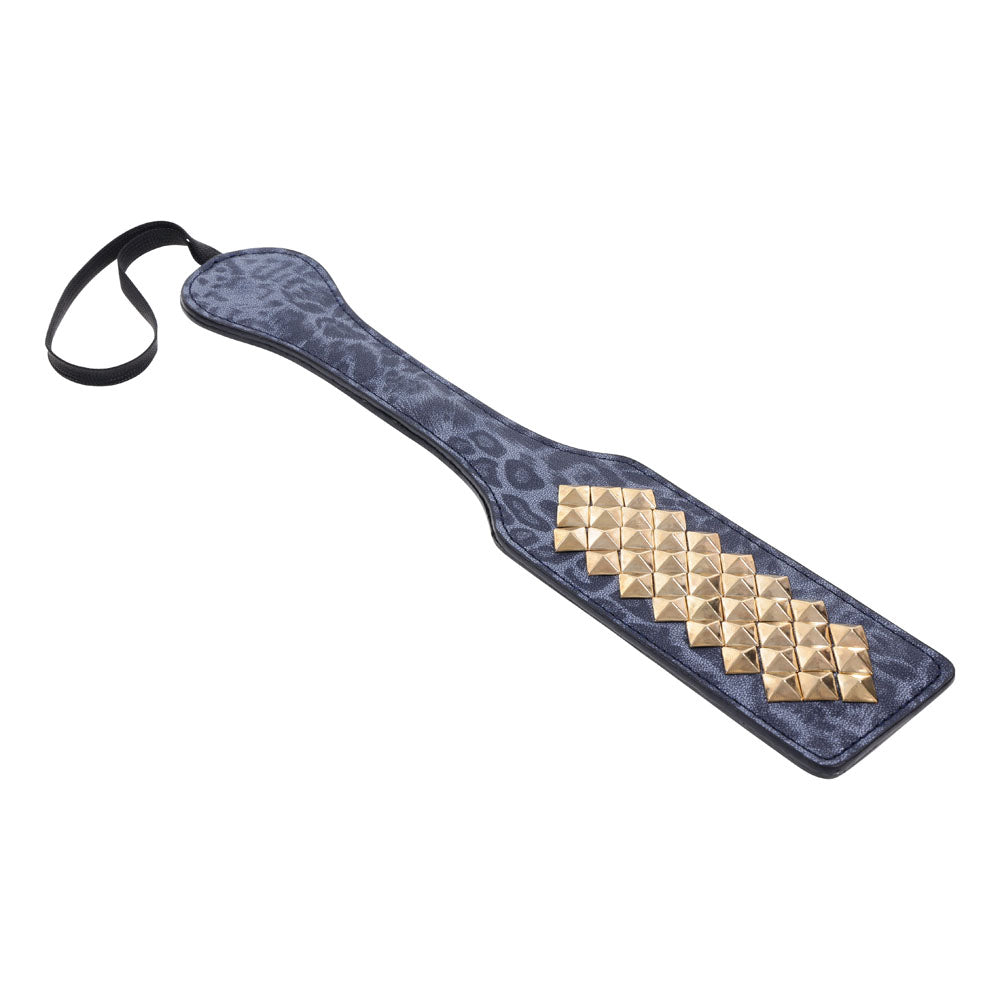 Sex & Mischief Cougar Studded Paddle - Navy Blue Paddle with Gold Studs - Hush Store Sydney 