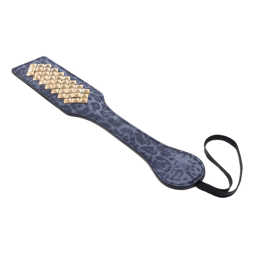 Sex & Mischief Cougar Studded Paddle - Navy Blue Paddle with Gold Studs - Hush Store Sydney 