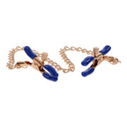 Sex & Mischief Cougar Chained Nipple Clamps - Gold Nipple Clamps with Cougar Chain - Hush Store Sydney 