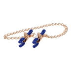 Sex & Mischief Cougar Chained Nipple Clamps - Gold Nipple Clamps with Cougar Chain - Hush Store Sydney 