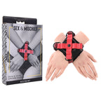 S&M Exs & Ohs Cross Cuffs - Red/Black Restraints - Hush Store Sydney 