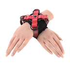 S&M Exs & Ohs Cross Cuffs - Red/Black Restraints - Hush Store Sydney 