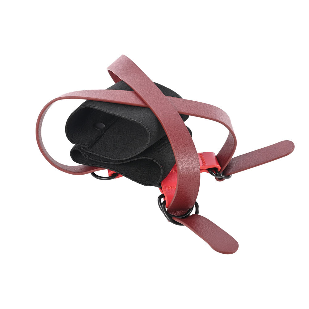 S&M Exs & Ohs Cross Cuffs - Red/Black Restraints - Hush Store Sydney 