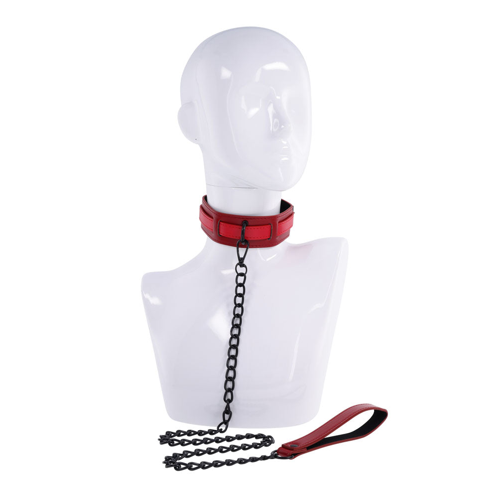 S&M Exs & Ohs Collar and Leash - Red Neck Restraint - Hush Store Sydney 