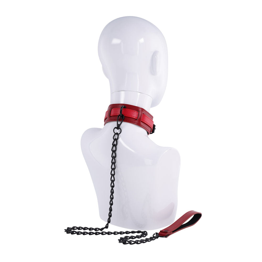 S&M Exs & Ohs Collar and Leash - Red Neck Restraint - Hush Store Sydney 