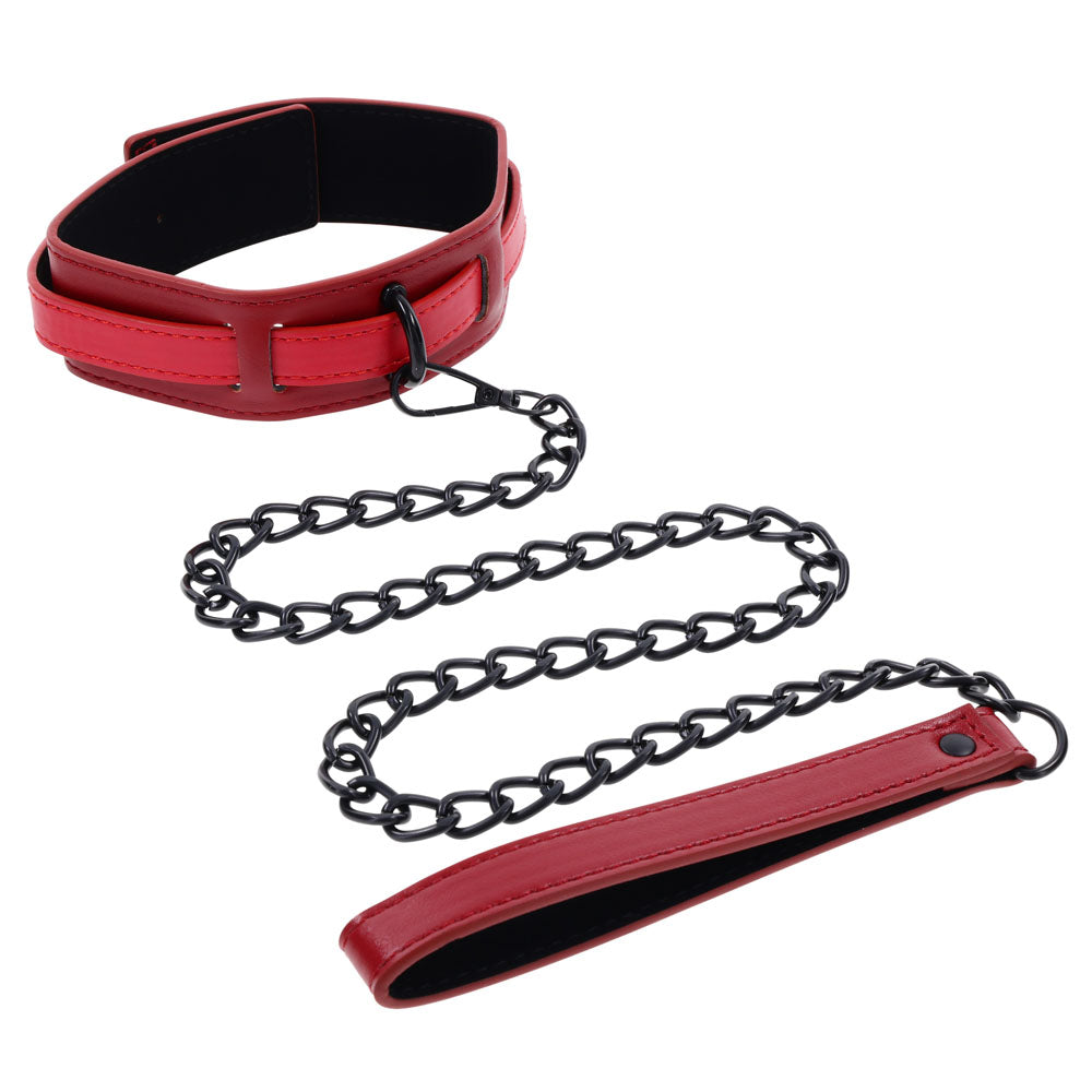 S&M Exs & Ohs Collar and Leash - Red Neck Restraint - Hush Store Sydney 