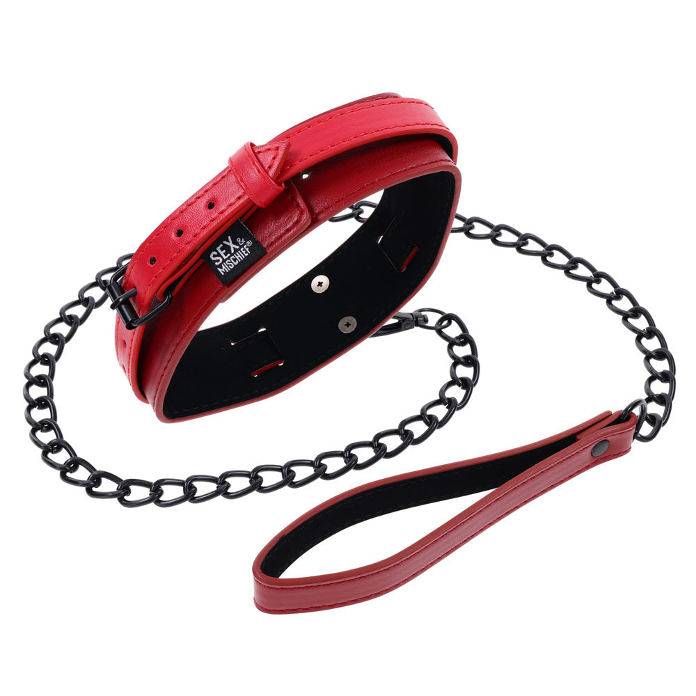 S&M Exs & Ohs Collar and Leash - Red Neck Restraint - Hush Store Sydney 