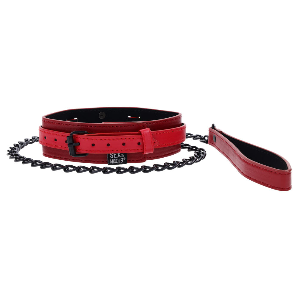 S&M Exs & Ohs Collar and Leash - Red Neck Restraint - Hush Store Sydney 