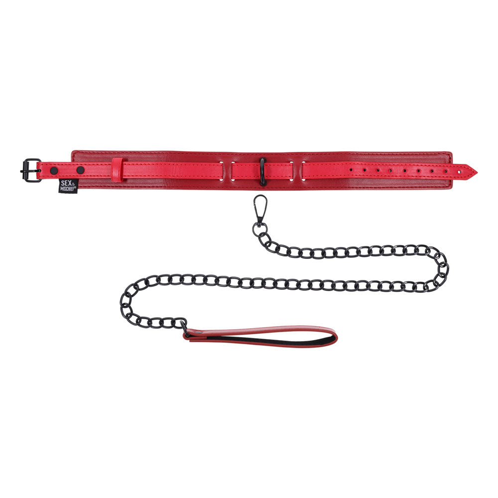 S&M Exs & Ohs Collar and Leash - Red Neck Restraint - Hush Store Sydney 