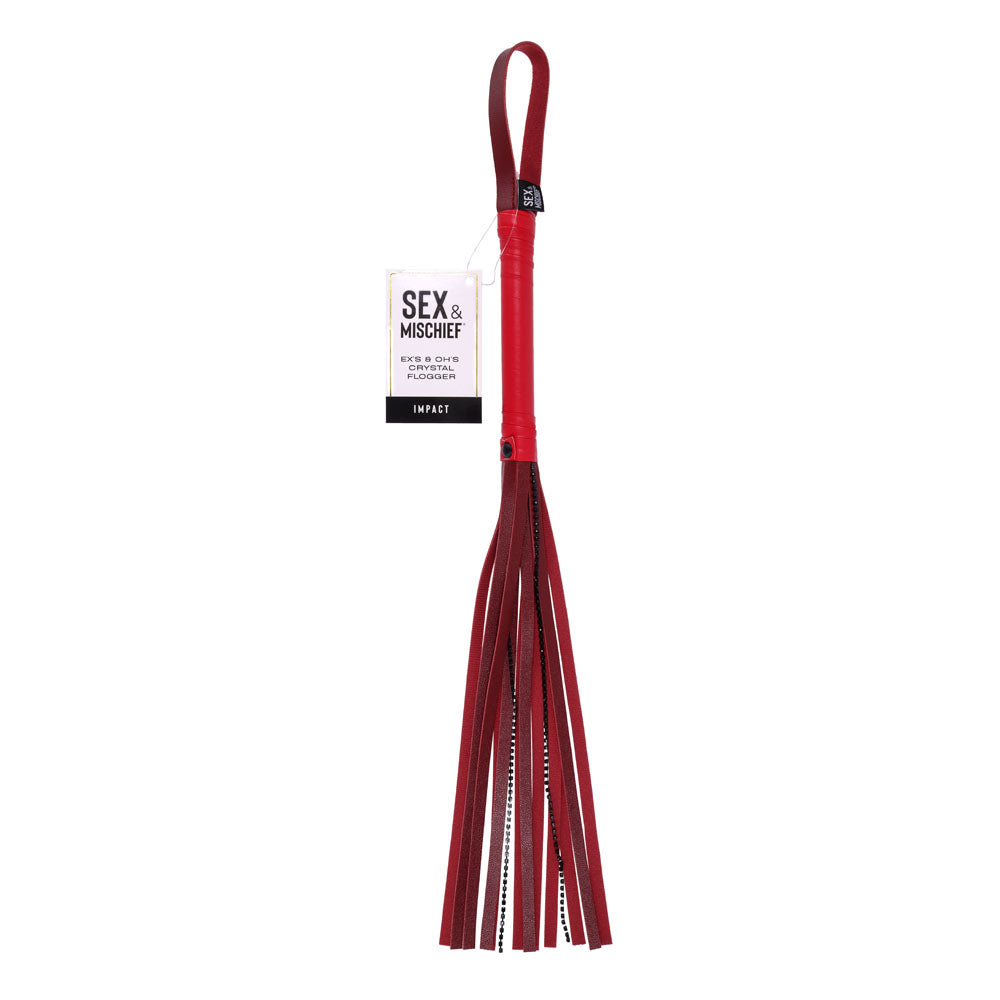S&M Exs & Ohs Crystal Flogger - Red Flogger Whip - Hush Store Sydney 