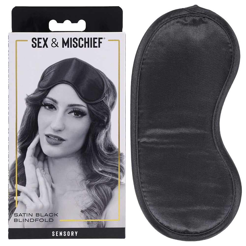 Sex & Mischief Satin Blindfold Black - Black Blindfold - Hush Store Sydney 