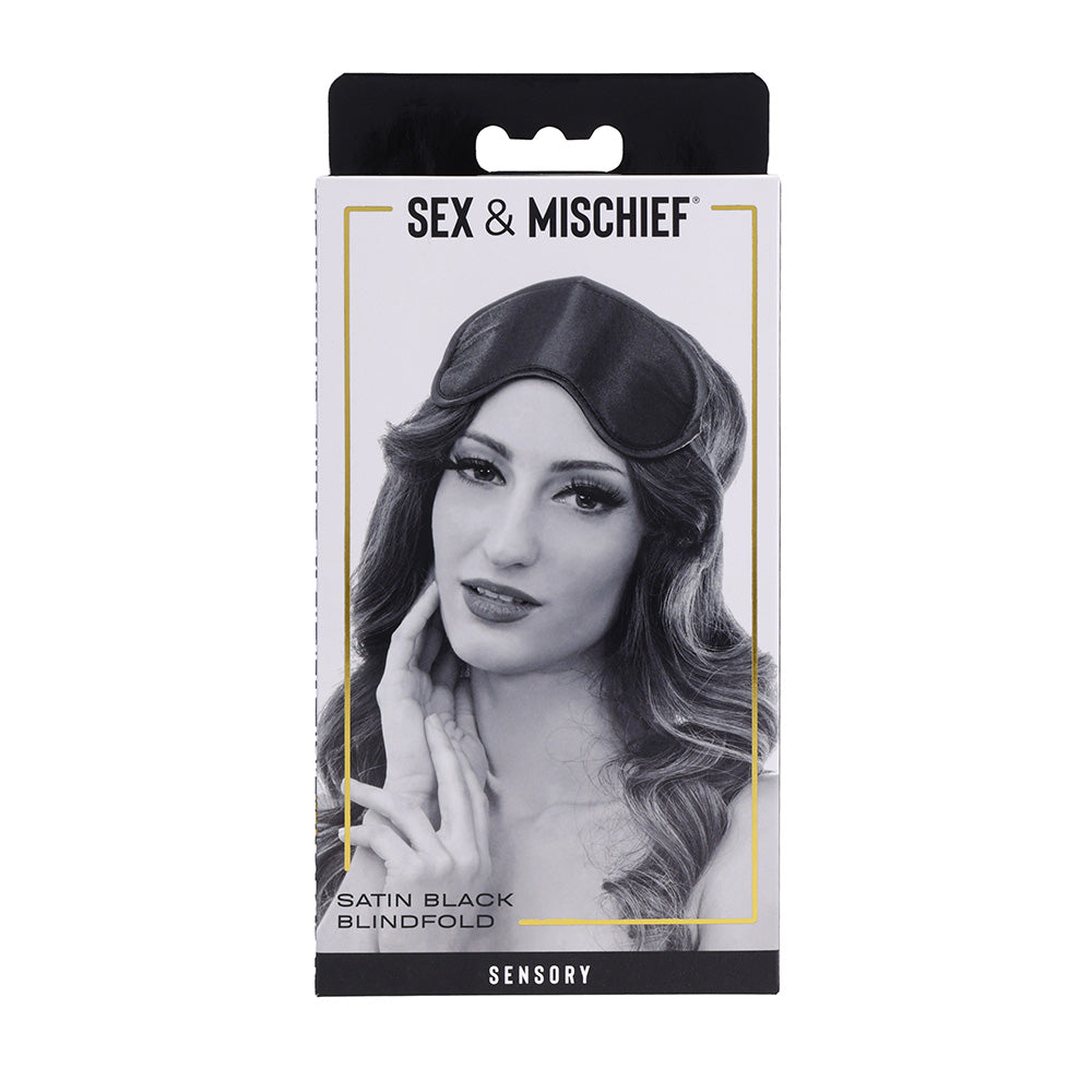 Sex & Mischief Satin Blindfold Black - Black Blindfold - Hush Store Sydney 