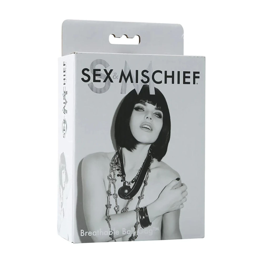 Sex & Mischief Breathable Ball Gag - Black Mouth Restraint - Hush Store Sydney 