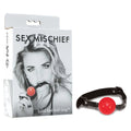 Sex & Mischief Solid Red Ball Gag - Red/Black Mouth Restraint - Hush Store Sydney 