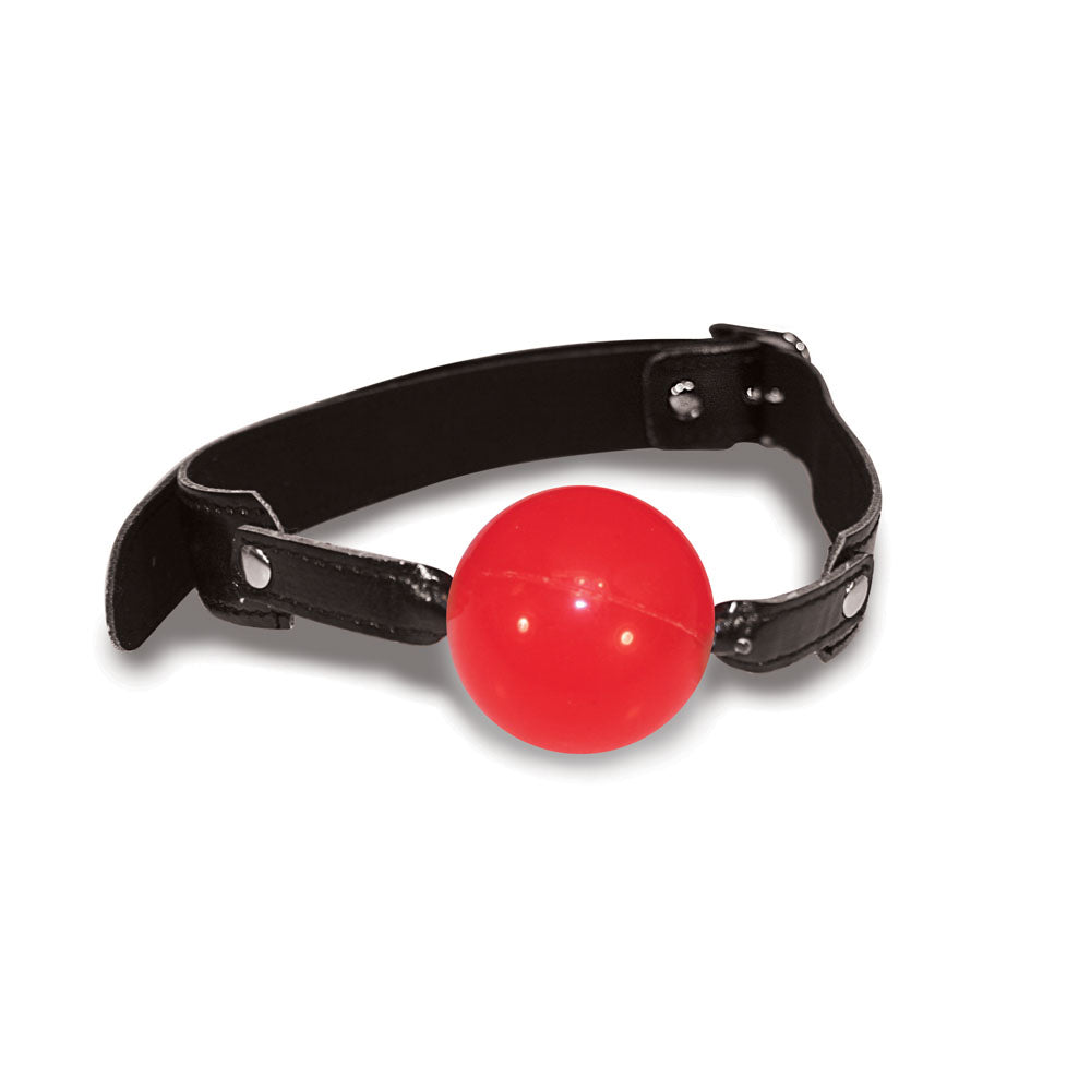 Sex & Mischief Solid Red Ball Gag - Red/Black Mouth Restraint - Hush Store Sydney 