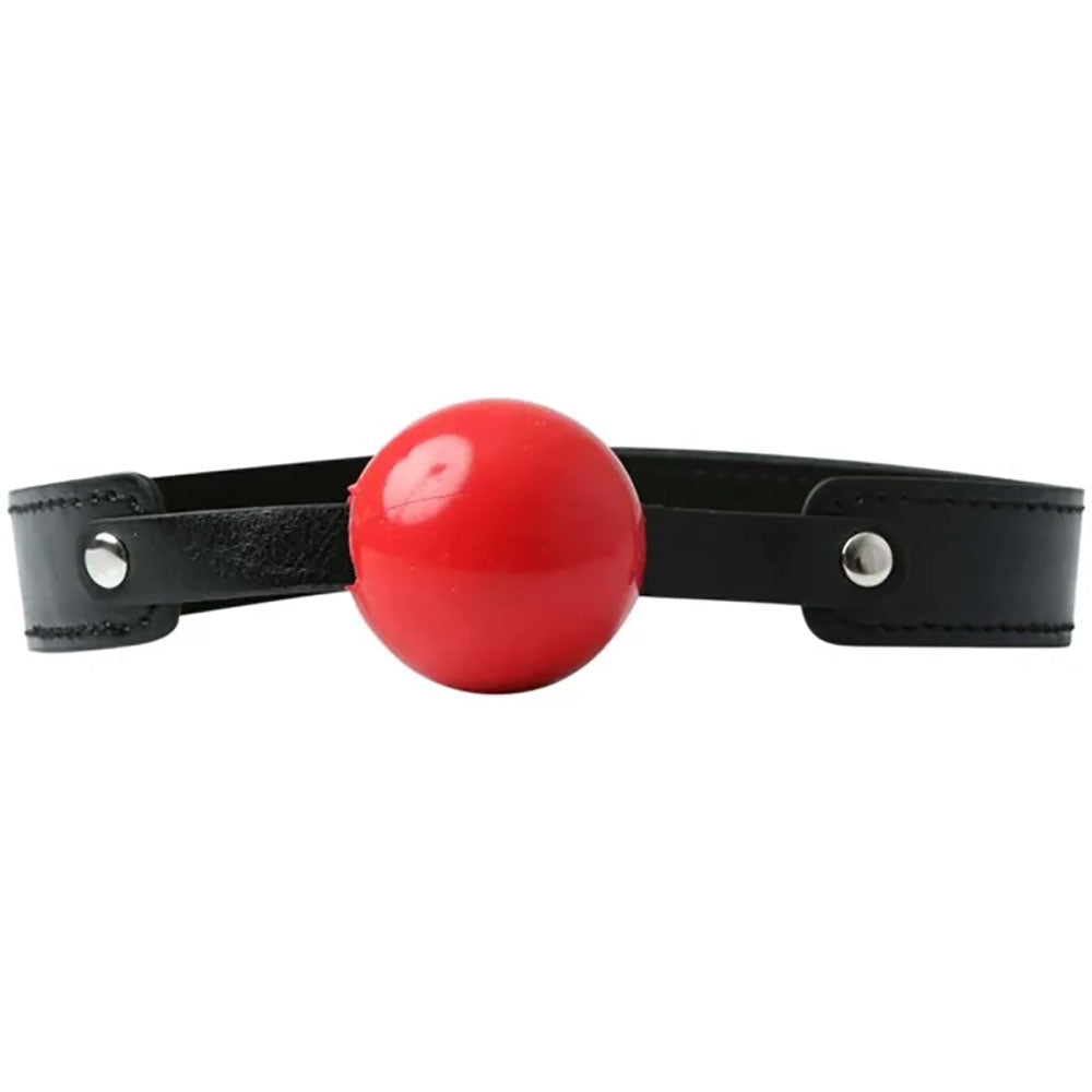 Sex & Mischief Solid Red Ball Gag - Red/Black Mouth Restraint - Hush Store Sydney 
