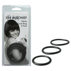 Sex & Mischief Nitrile Cock Ring 3 Pack - Black Cock Rings - Set of 3 Sizes - Hush Store Sydney 