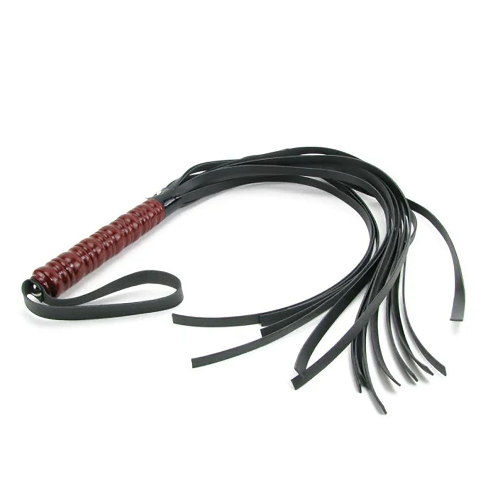 Sex & Mischief Mahogany Flogger - 76 cm Flogger Whip with Wooden Handle - Hush Store Sydney 