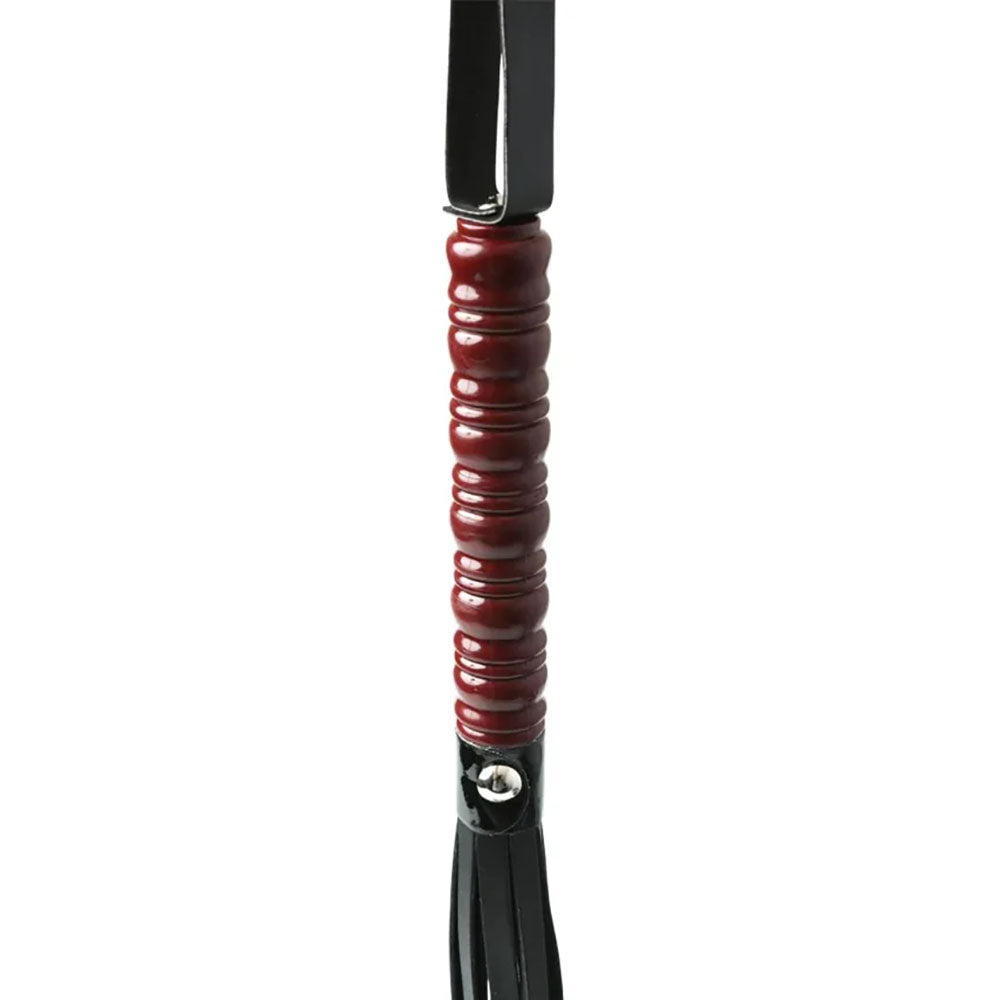 Sex & Mischief Mahogany Flogger - 76 cm Flogger Whip with Wooden Handle - Hush Store Sydney 