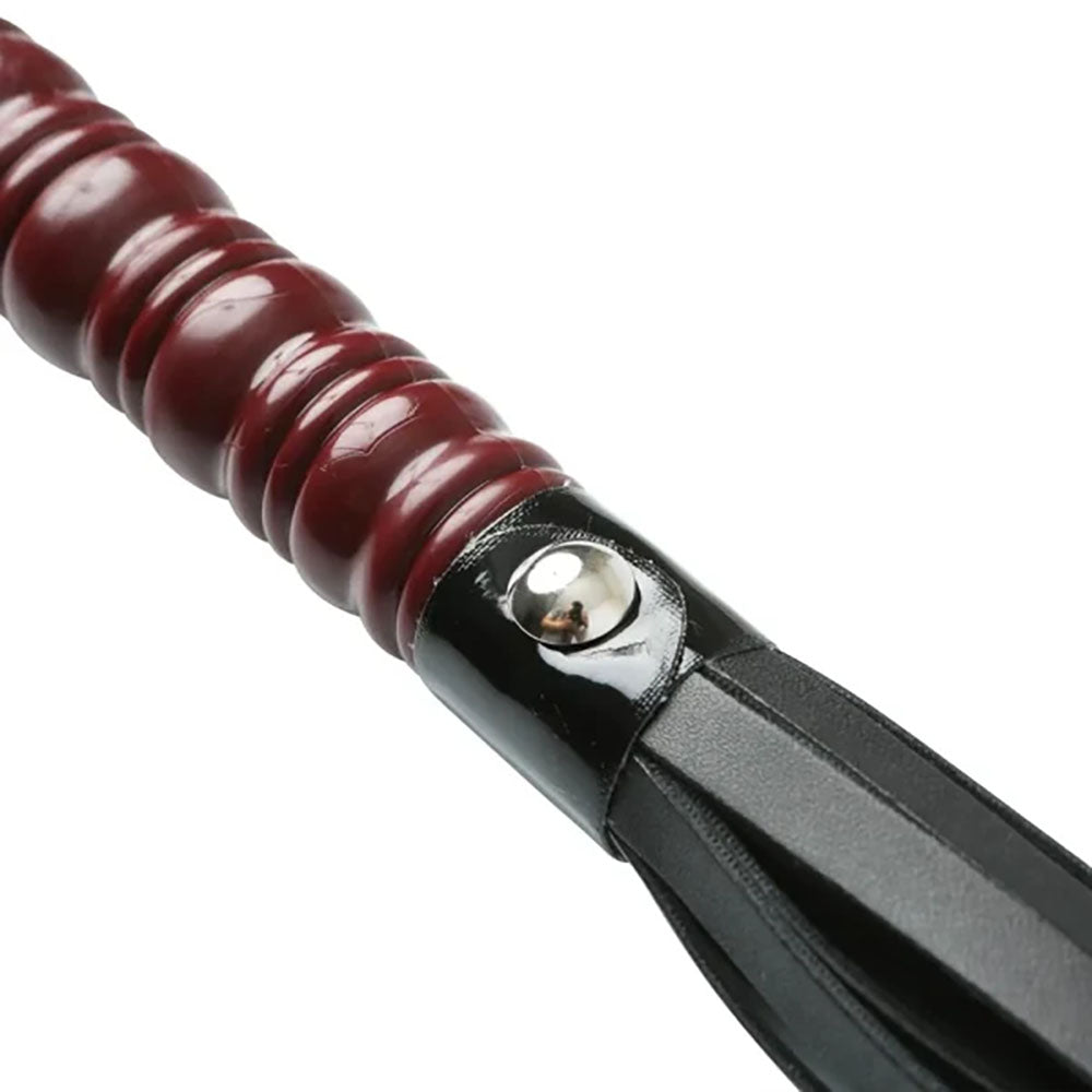 Sex & Mischief Mahogany Flogger - 76 cm Flogger Whip with Wooden Handle - Hush Store Sydney 