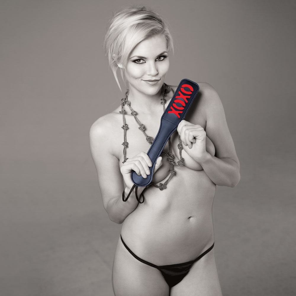 Sex & Mischief XOXO Paddle - Black - Black Paddle - Hush Store Sydney 