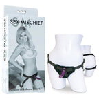 Sex & Mischief Strap-On & Silicone Dildo Kit - Black/Purple Adjustable Strap-On - Hush Store Sydney 