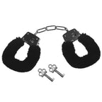 Sex & Mischief Furry Handcuffs - Black - Black Restraints - Hush Store Sydney 