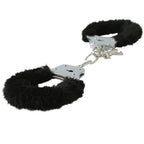 Sex & Mischief Furry Handcuffs - Black - Black Restraints - Hush Store Sydney 