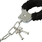 Sex & Mischief Furry Handcuffs - Black - Black Restraints - Hush Store Sydney 