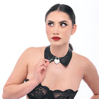 Sex & Mischief Heartbound Lace Day Collar - Black Submission Collar