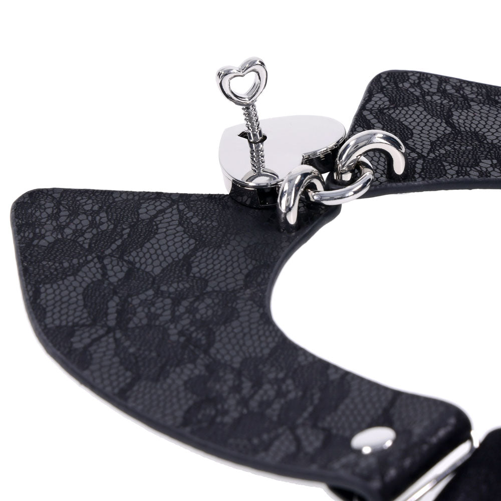 Sex & Mischief Heartbound Lace Day Collar - Black Submission Collar