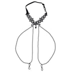 Sex & Mischief Lace Collar with Nipple Ties - Black Neck and Nipple Restraints