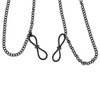 Sex & Mischief Lace Collar with Nipple Ties - Black Neck and Nipple Restraints