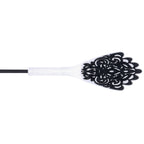 Sex & Mischief Lace Silicone Crop - Black/White 50 cm Crop Whip